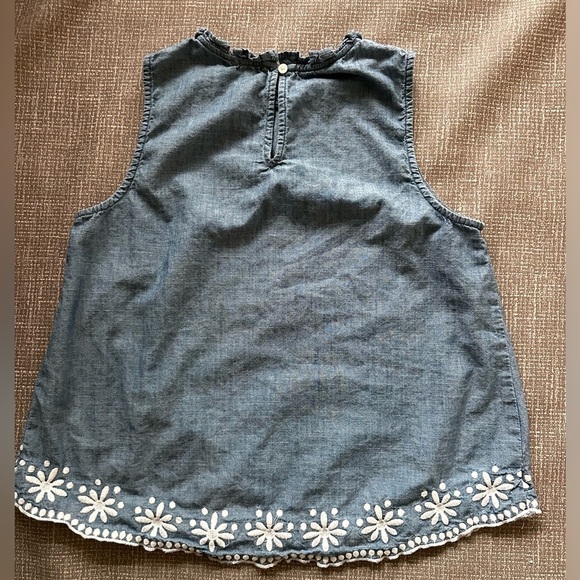J Crew Factory Denim Chambray high-neck swing sleeveless top size Small - Picture 3 of 12